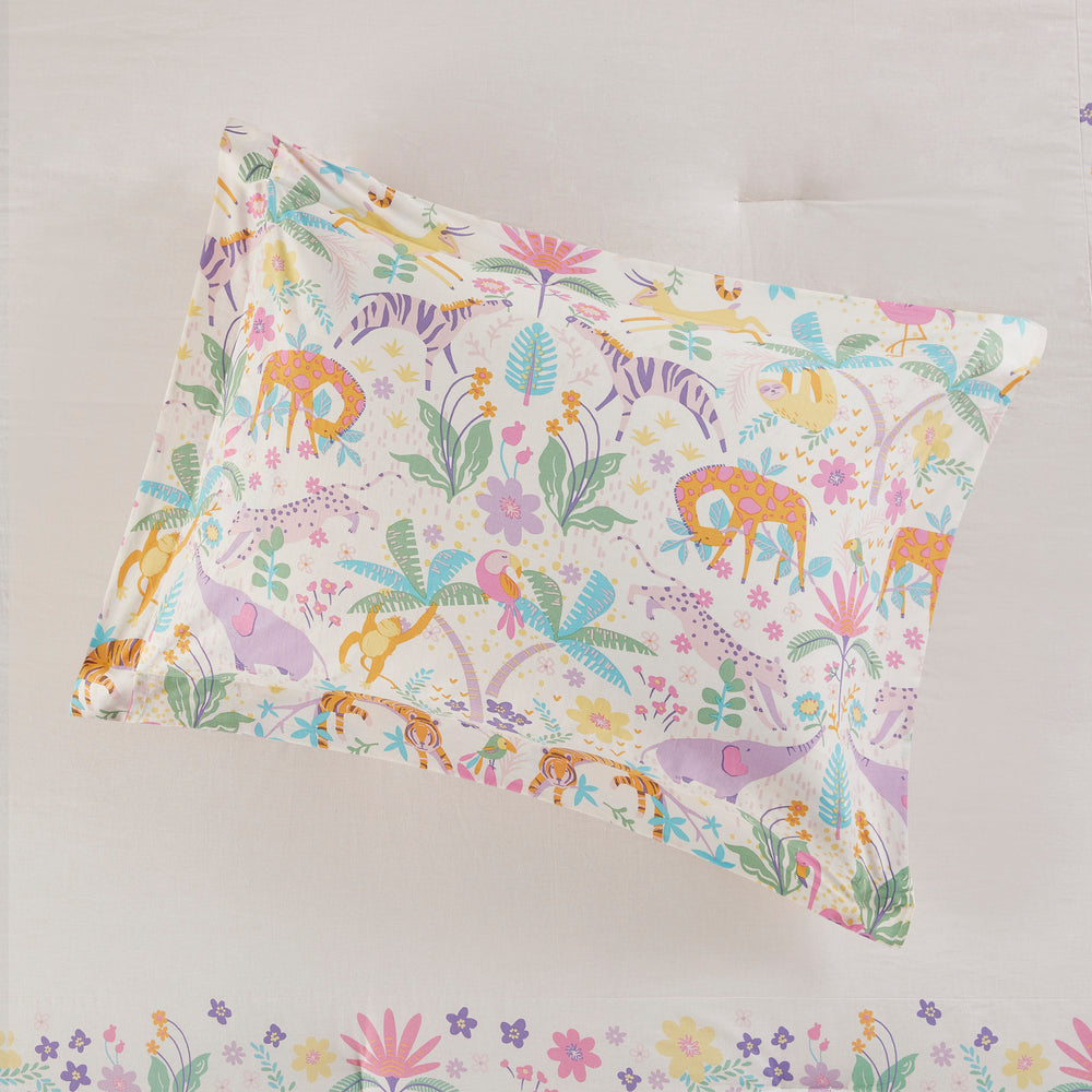 4 PCS Full/Queen Floral Reversible Cotton Comforter Set with Throw Pillow Purple Media 10