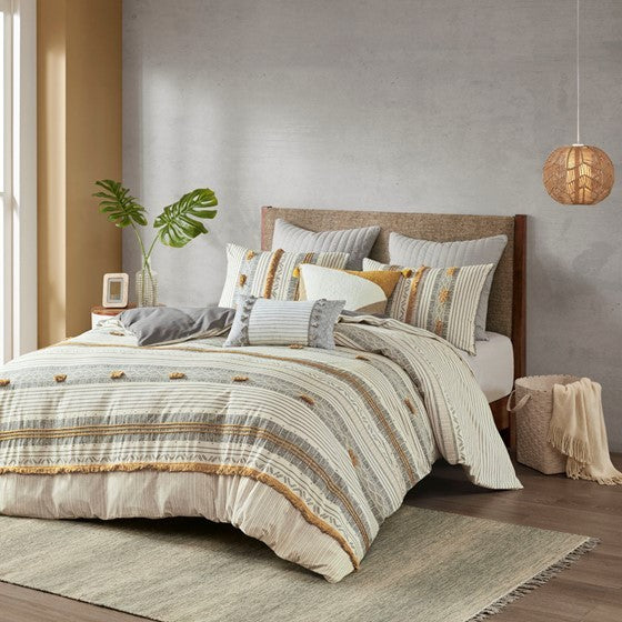King/Cal King 3 Piece Cotton Duvet Cover Set Media 1