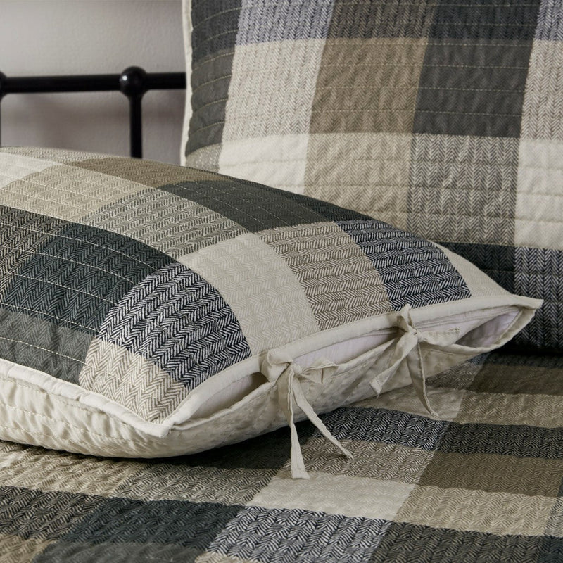 6 Piece Reversible Plaid Daybed Cover Set Neutral Daybed