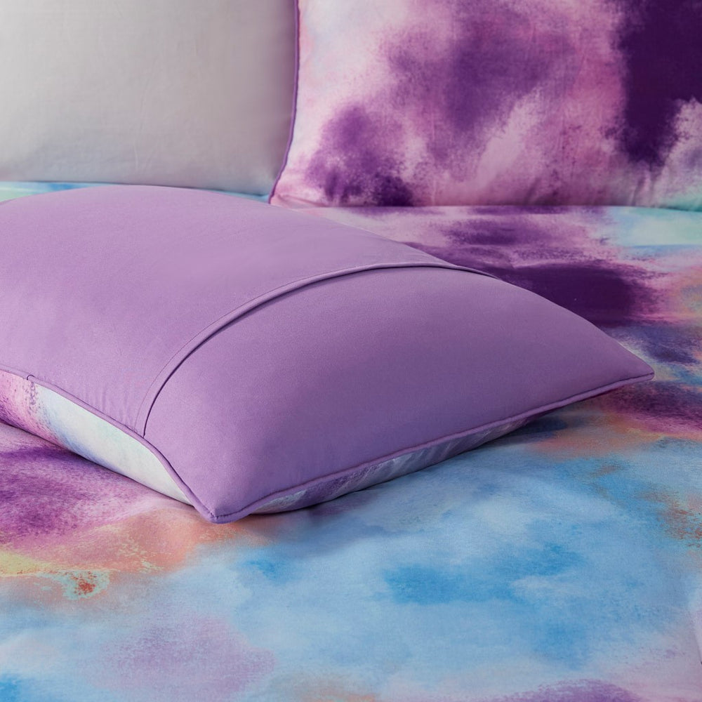 Twin/Twin XL Watercolor Tie Dye Printed Comforter Set with Throw Pillow Media 8