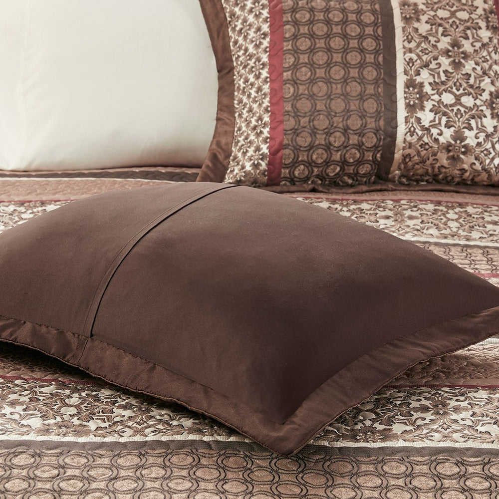 5 Piece Reversible Jacquard Bedspread Set Red King Media 3