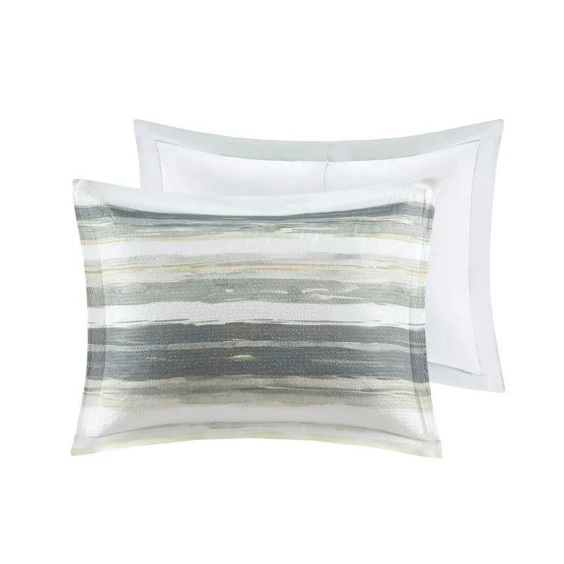 8 Piece Printed Seersucker Comforter and Quilt Set Collection