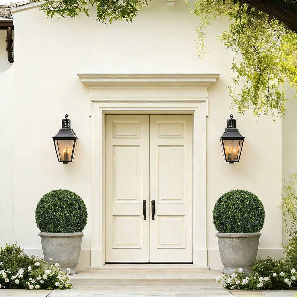 Artificial Boxwood Topiary Balls 18.5IN Green Outdoor Decorative Spheres for Garden Porch Patio Planter, 2pcs Set Plastic Media 8