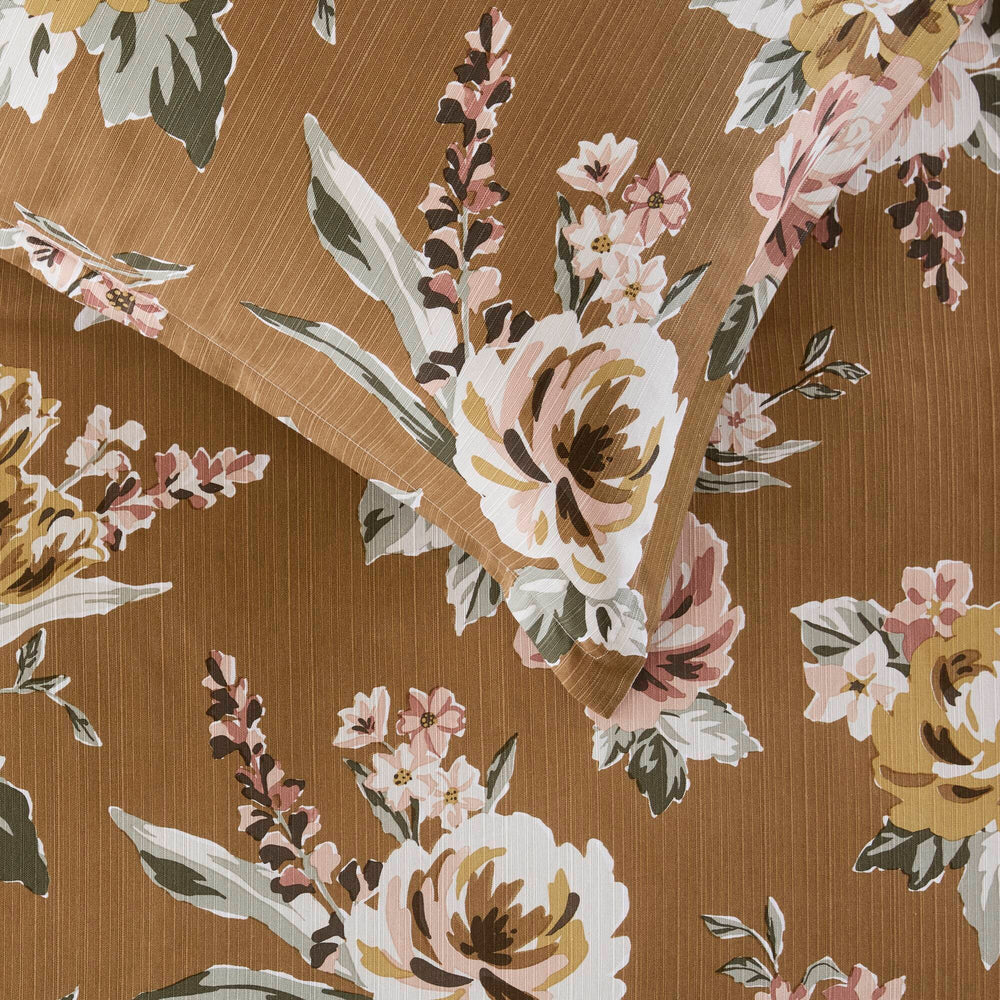 7-Piece King Vin  Floral Comforter Set, Terracotta Media 12