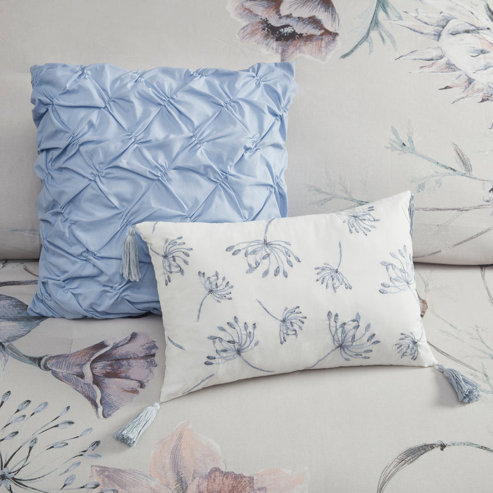 8 Piece Cotton Printed Comforter Set Blue King Media 16
