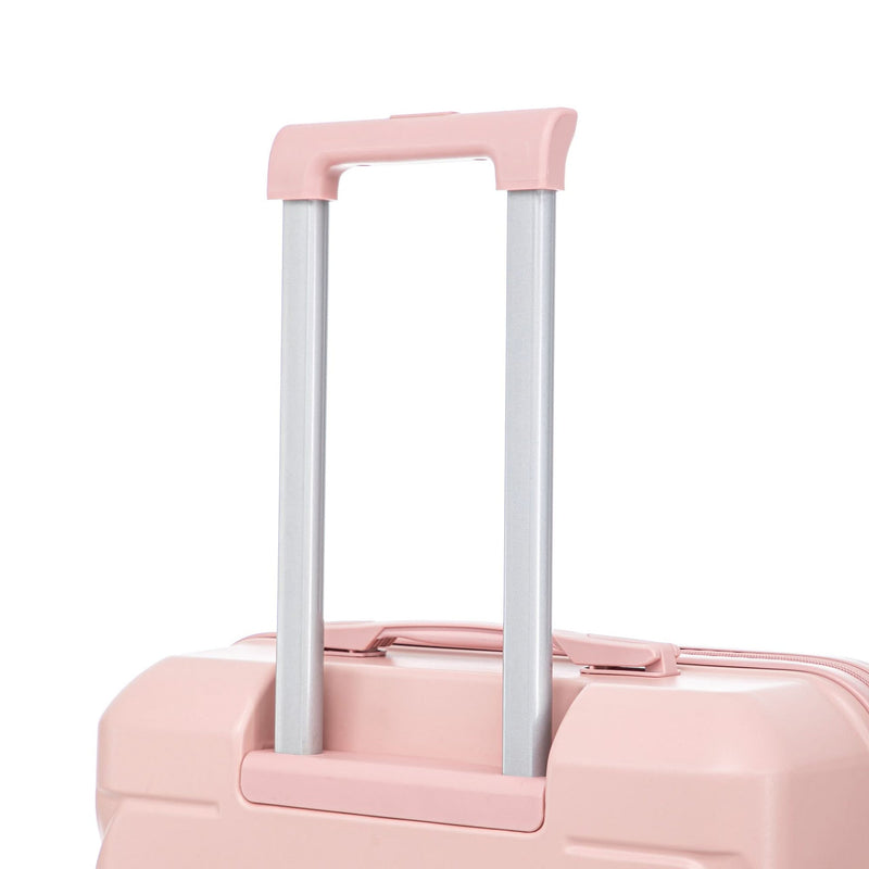 ABS Spinner Luggage 3 Piece Set Pink Matching Color & Combination Lock For Travel Use
