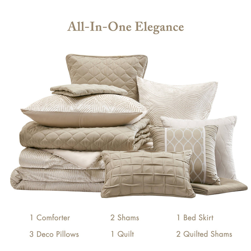 10- Piece Jacquard Comforter Set