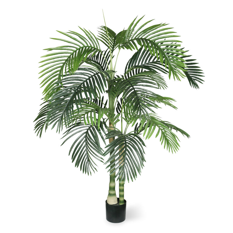 6FT Artificial Palm Tree with Black Plastic Pot, Tropical Fake Plant for Indoor Outdoor Decoration, Faux Palm, 1pc/set