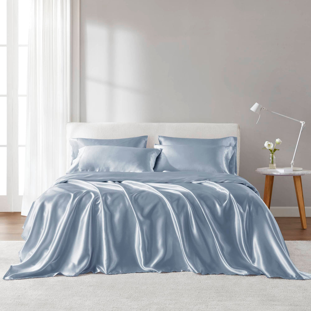6 PCS King Luxury Sheet Set Blue Media 3