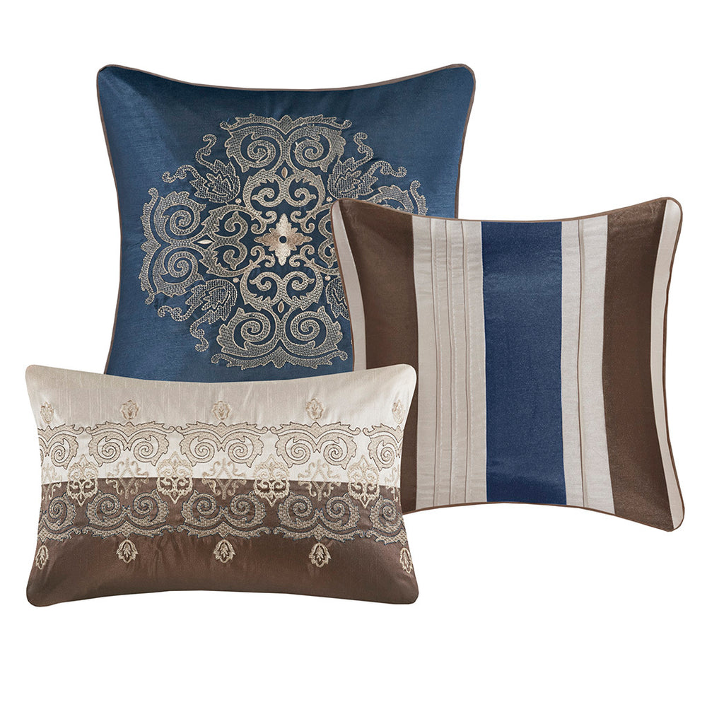 Cal King 7 Piece Jacquard Comforter Set with Throw Pillows Media 6