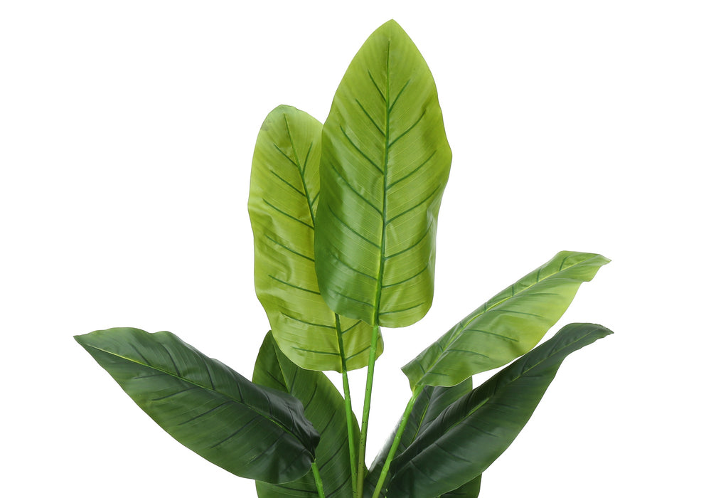 Artificial Plant, 59' Tall, Strelitzia Tree, Indoor, Faux, Fake, Floor, Greenery, Potted, Real Touch, Decorative, Green Leaves, Black Pot Media 5