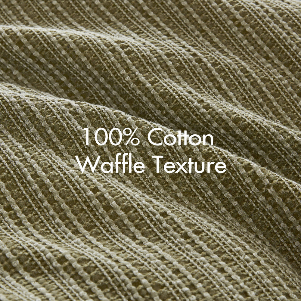 3PCS Full/Queen Waffle Washed Comforter Set Media 5