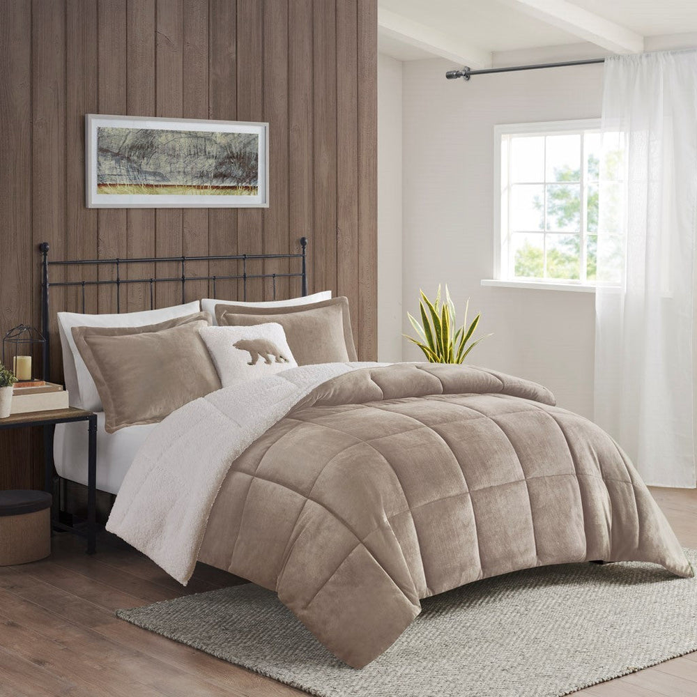 King Plush to Sherpa Down Alternative Comforter Set Media 4