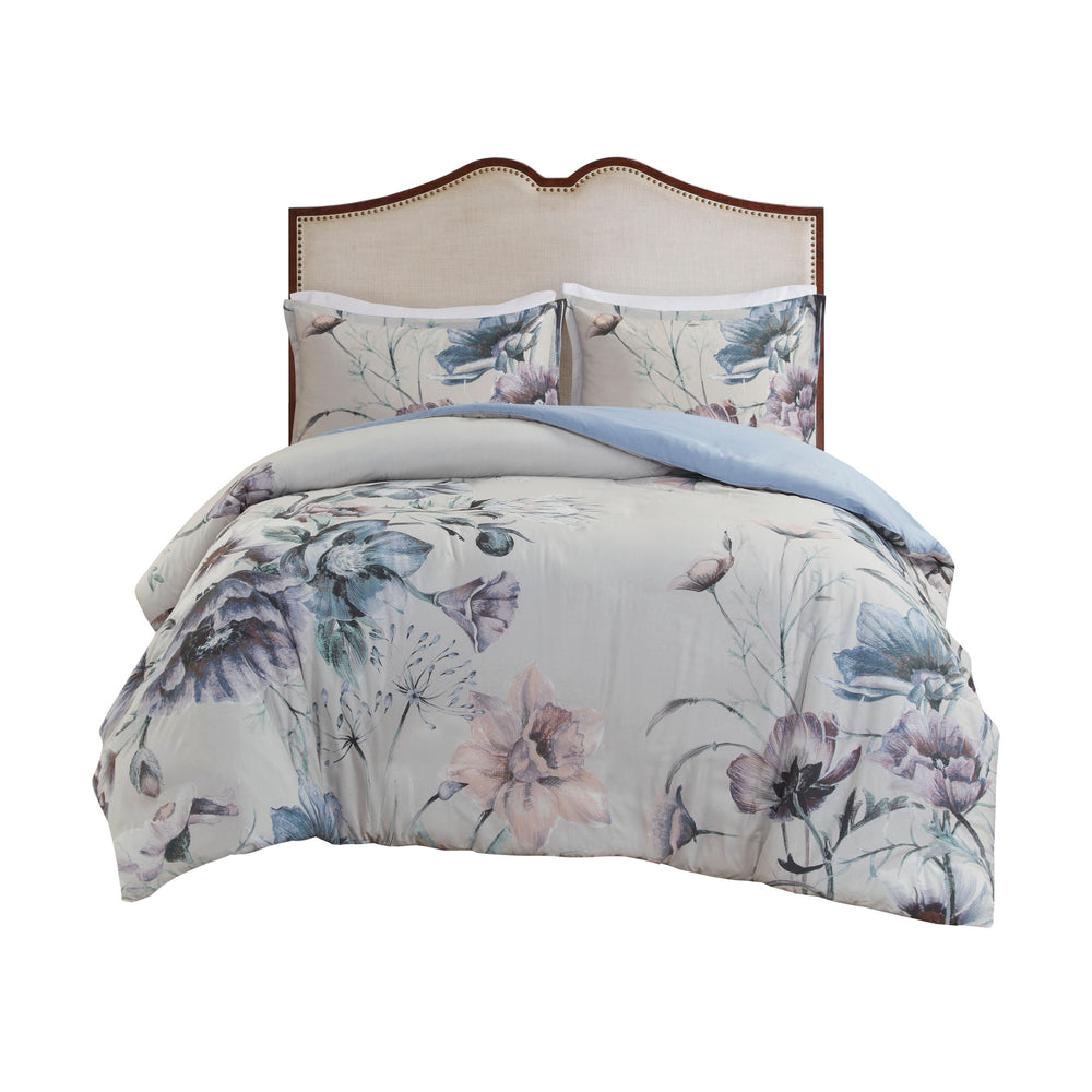 King/Cal King 3 Piece Cotton Printed Duvet Cover Set Media 8