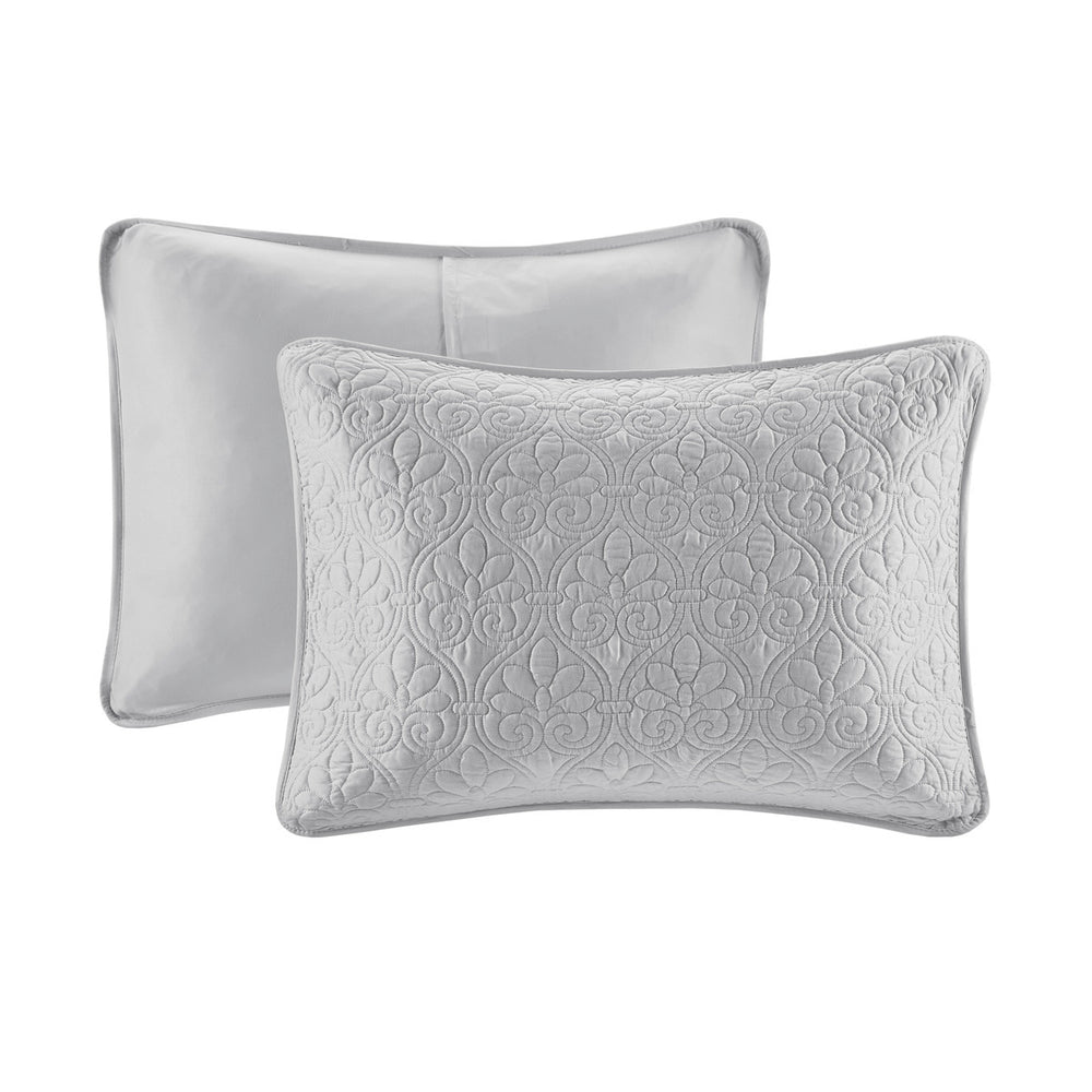 Reversible Bedspread Set Grey Queen Media 2