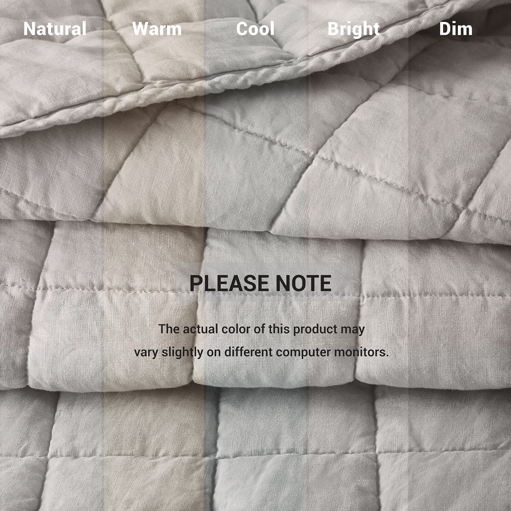 3-Piece King/Cal King Linen Garment Washed Quilt Set,Gray Media 5