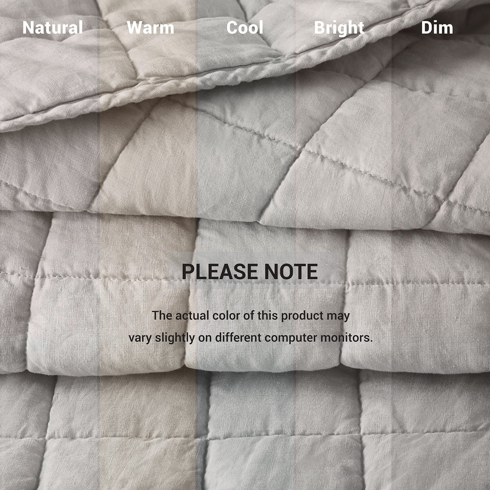 3-Piece King/Cal King Linen Garment Washed Quilt Set,Gray Media 5