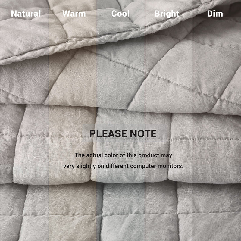3-Piece King/Cal King Linen Garment Washed Quilt Set,Gray