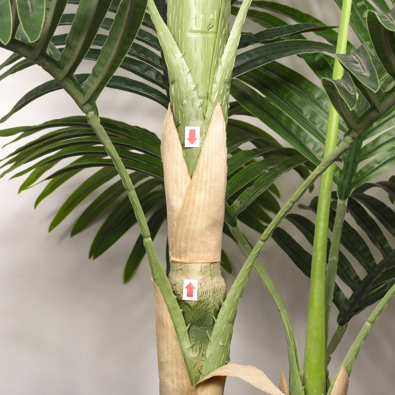 6FT Artificial Palm Tree with Black Plastic Pot, Tropical Fake Plant for Indoor Outdoor Decoration, Faux Palm, 1pc/set