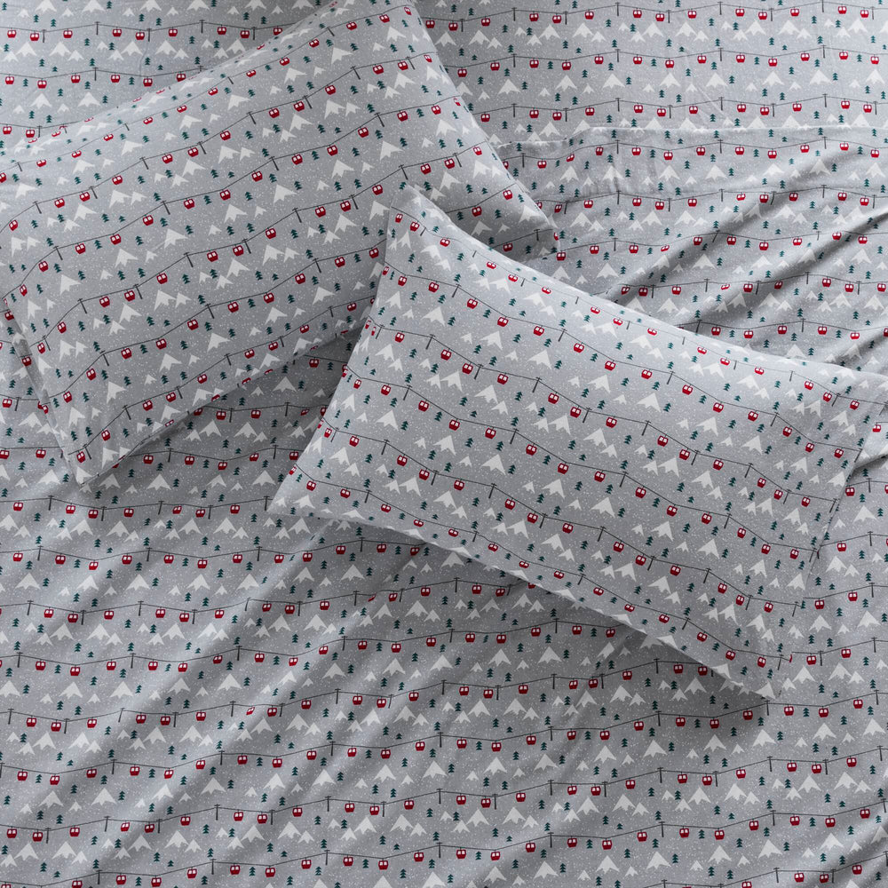 4 PCS Queen Sheet Set Grey Ski Jump Media 15