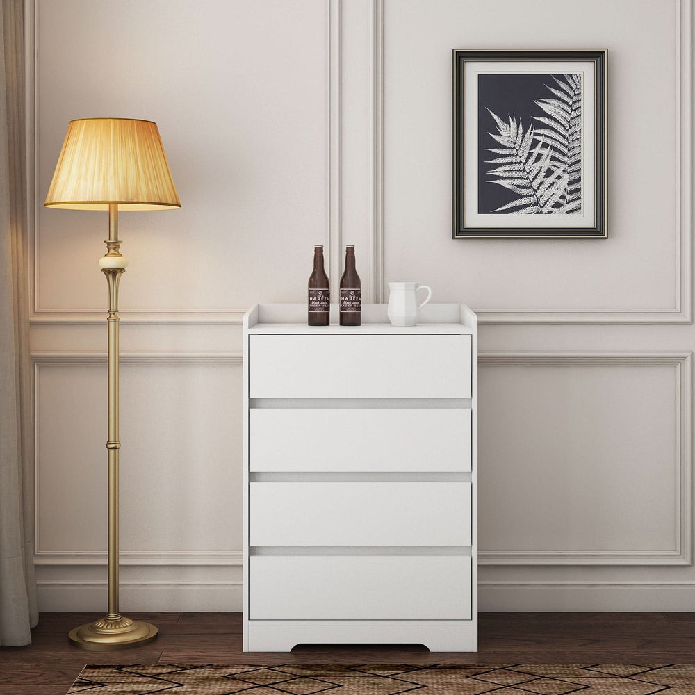 Bedroom Dresser Waterproof Minimalist White Cabinet Storage Organizer Media 8