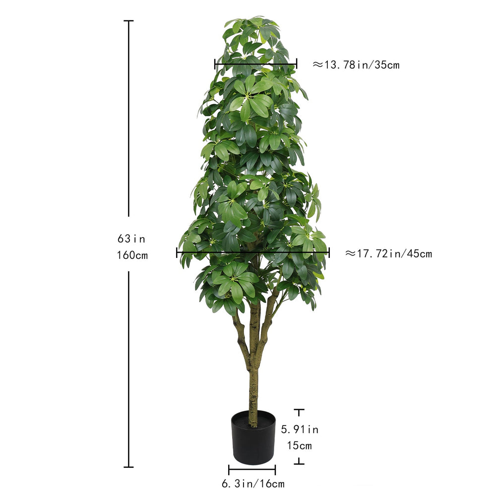 5.2FT Realistic Faux Tree with Lifelike Foliage in Green, Durable Plastic Construction for Indoor and Outdoor Use Media 3