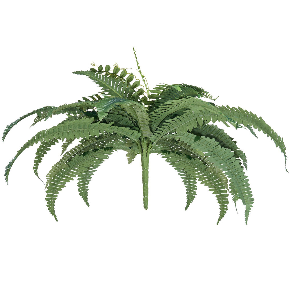 2 Pcs Artificial Boston Ferns Plastic Fern 35 Branches Indoor Outdoor Decor Media 2