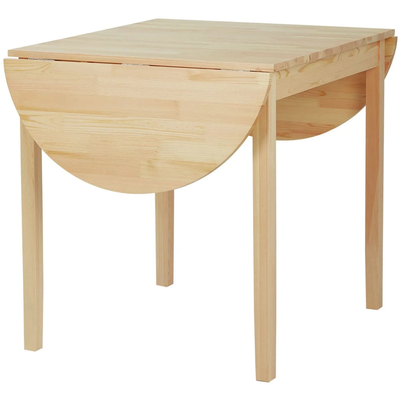 Solid Wood Kitchen Table Pine Drop Leaf Folding Dining Table For Small Spaces