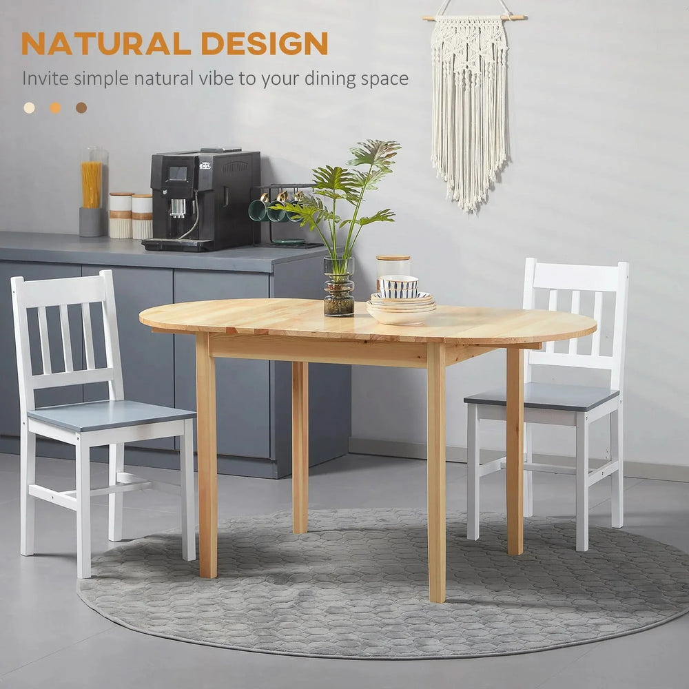 Solid Wood Kitchen Table Pine Drop Leaf Folding Dining Table For Small Spaces Media 4