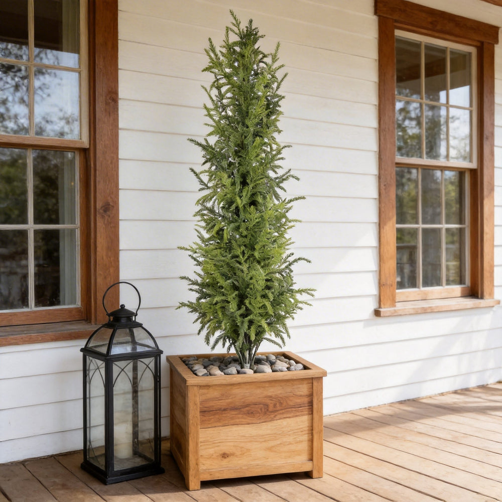 4' Artificial Real Touch Pine Tree in Black Plastic Pot, 1pc/set Media 1