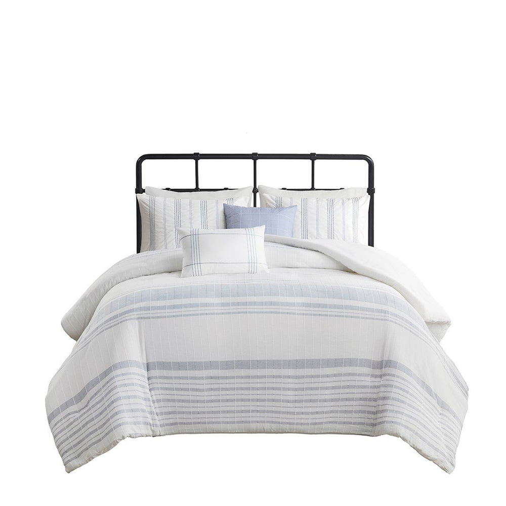 5 Piece Cotton Jaquard Duvet Set-King/Cal King Media 7