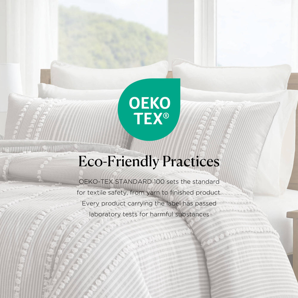 3- Piece King Cotton Yarn Dyed Duvet Cover Set Media 10