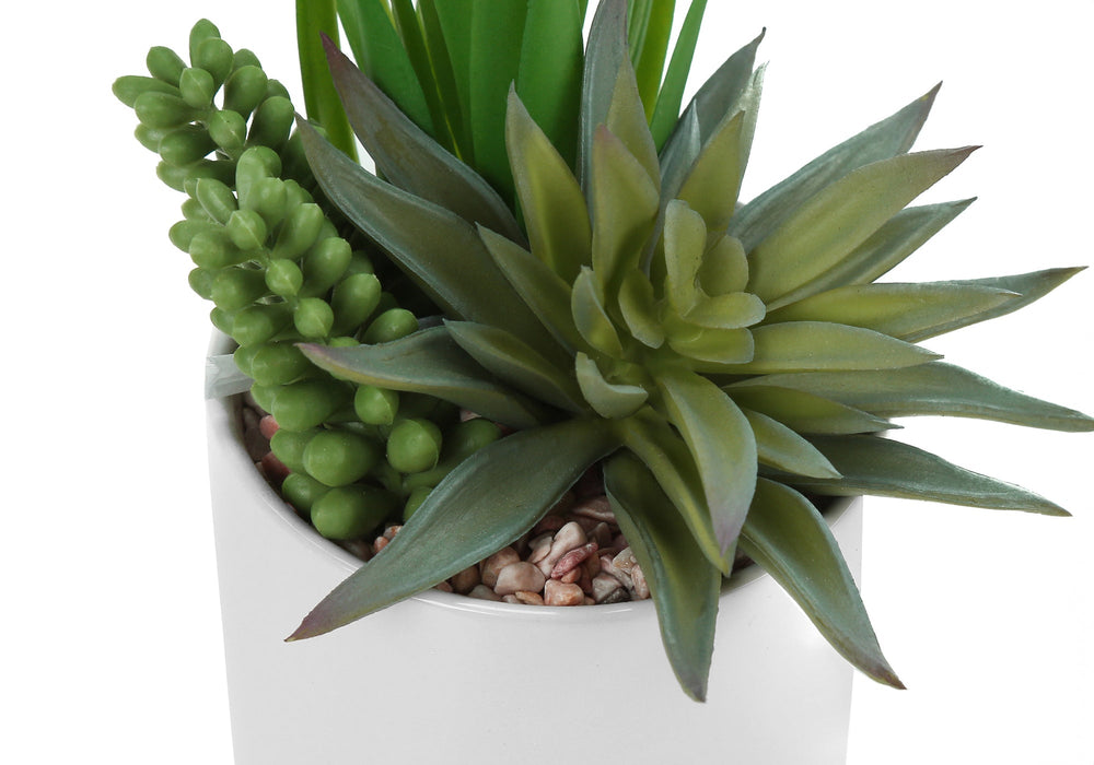 Artificial Plant, 7' Tall, Succulent, Indoor, Faux, Fake, Table, Greenery, Potted, Set Of 2, Decorative, Green Plants, White Ceramic Pots Media 4