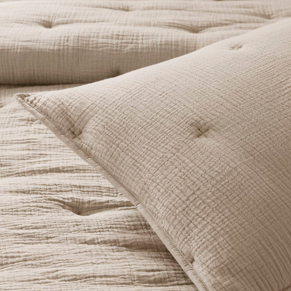 3-Piece King Cotton  Embroidered Quilt Set,Taupe Media 22