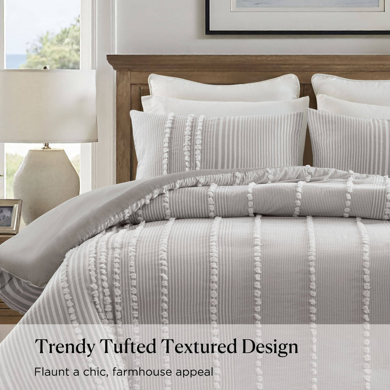 3- Piece King Cotton Yarn Dyed Duvet Cover Set