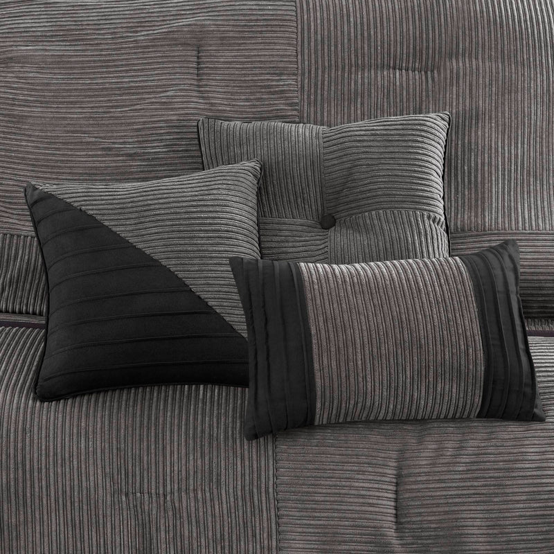 7 Piece Micro Corduroy Comforter Set