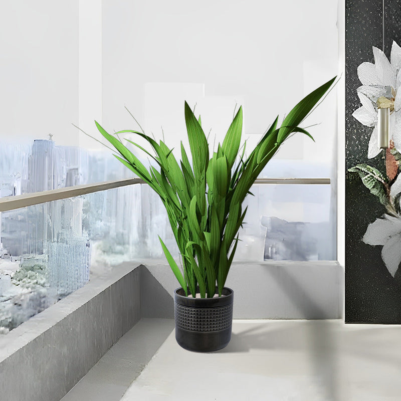 Handmade Black Glazed Ceramic Planter Set of 3, 9' 7' 6' Diameter, Grid Pattern, for Succulents & Cacti Indoor/Outdoor Shelf & Table Use, Porous Clay with Drainage Holes