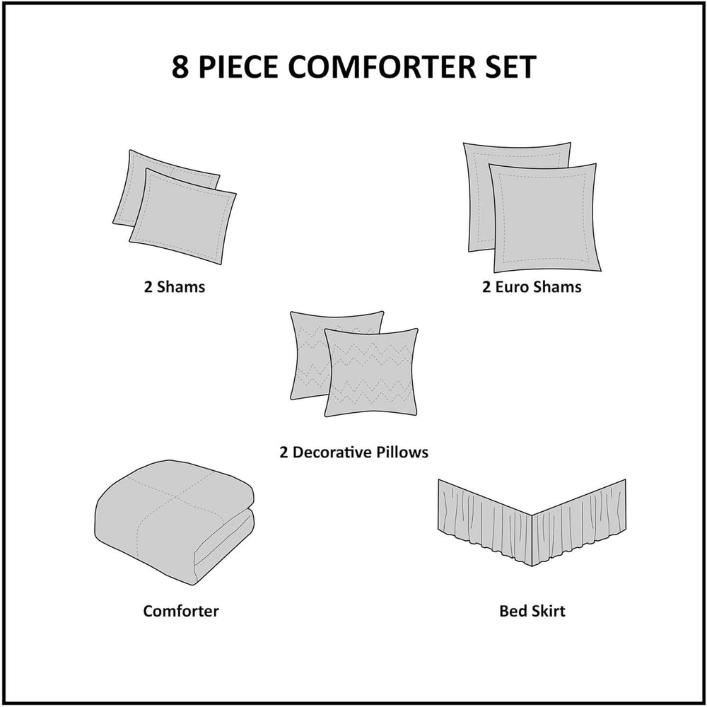 8- Piece Cal King Comforter Set Media 5