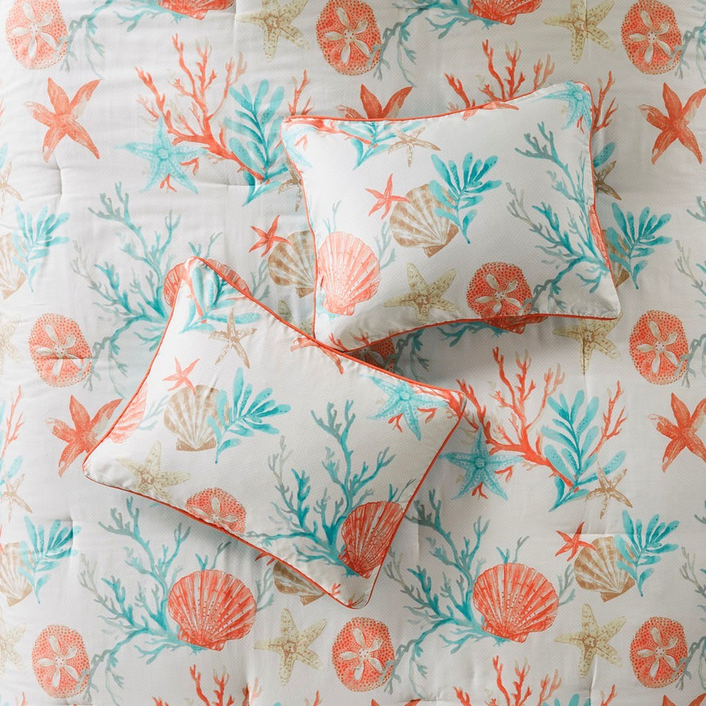 7 Piece Cotton Sateen Comforter Set Coral King Media 5