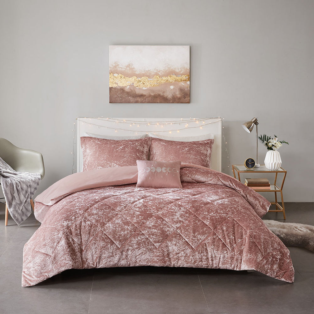Twin/Twin XL Velvet Duvet Cover Set with Throw Pillow Media 11