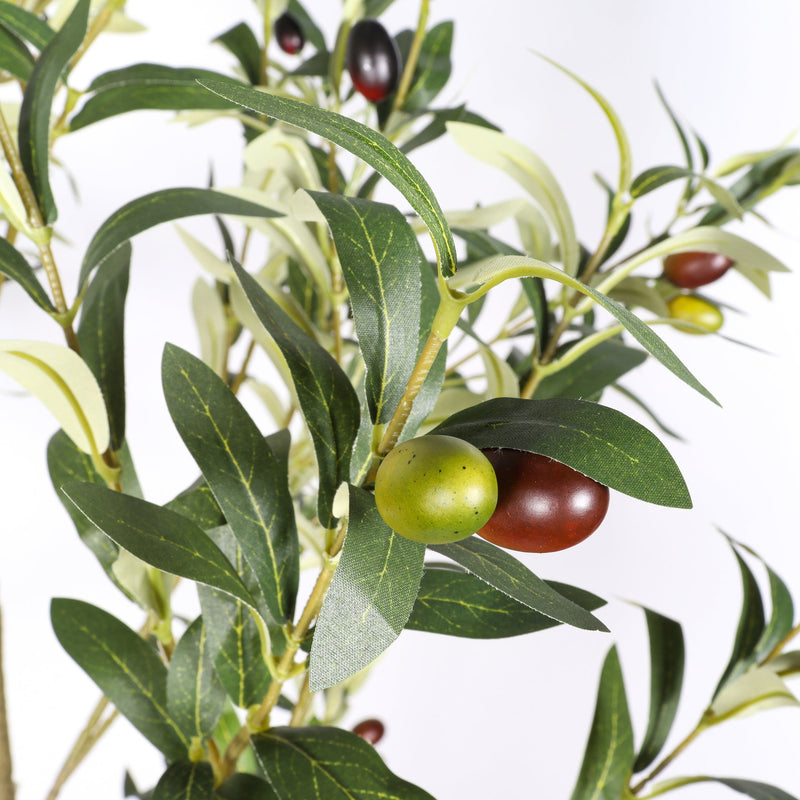5' Artificial  Olive Tree in Black Plastic Pot, 1pc/set