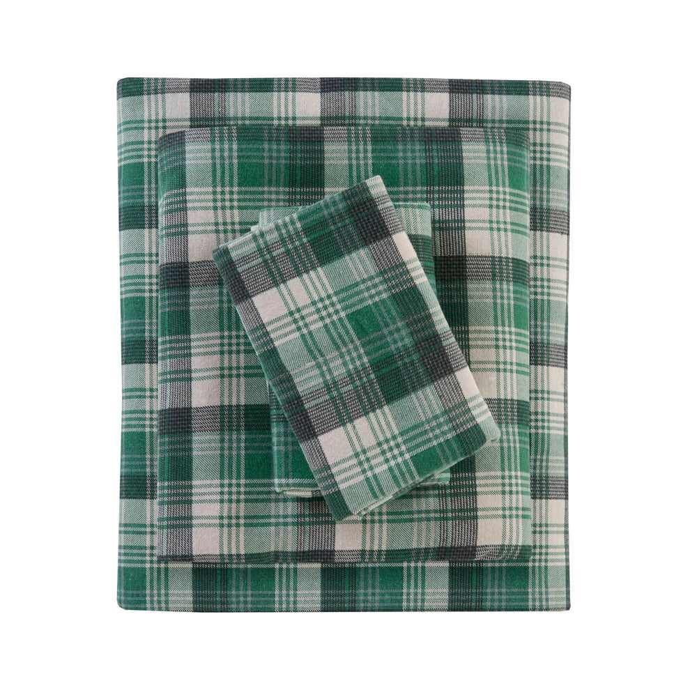 4 PCS Twin Sheet Set Green Plaid Media 13