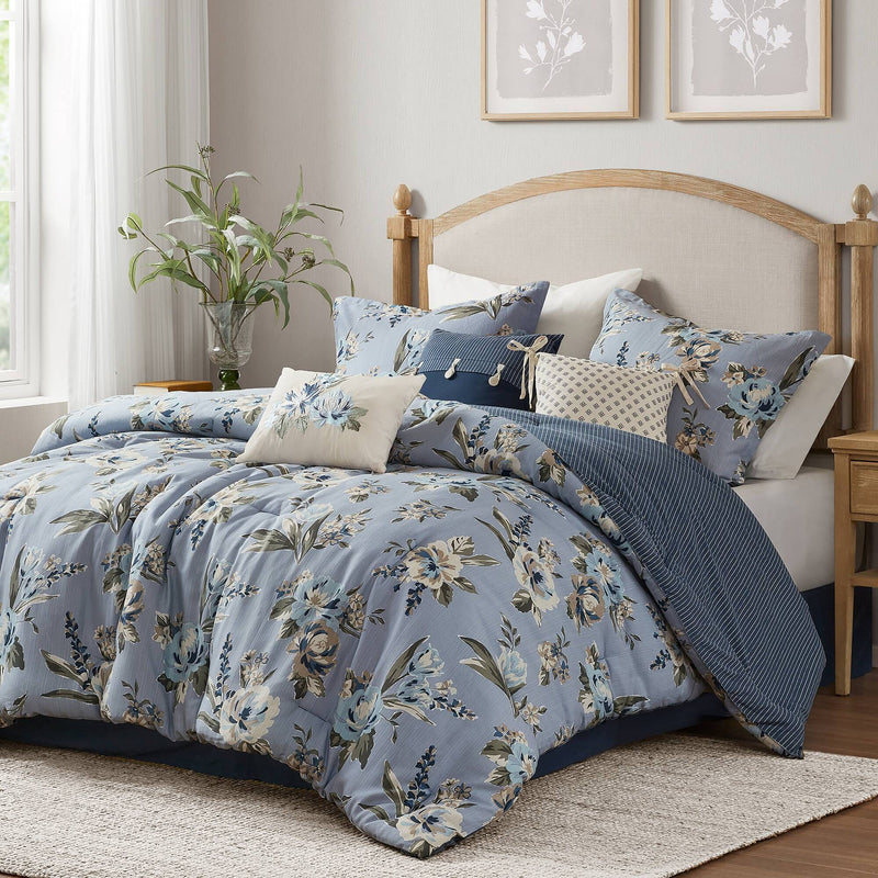 7PCS Queen Vintage Floral Comforter Set