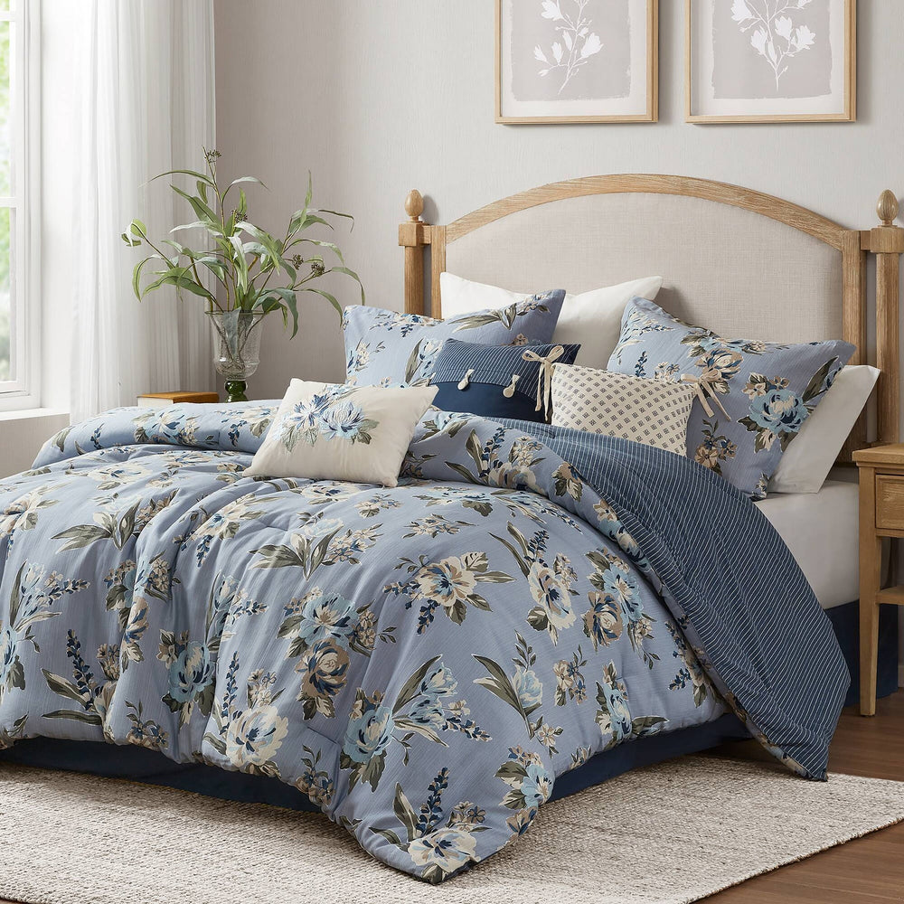 7PCS Cal King Vintage Floral Comforter Set Media 10