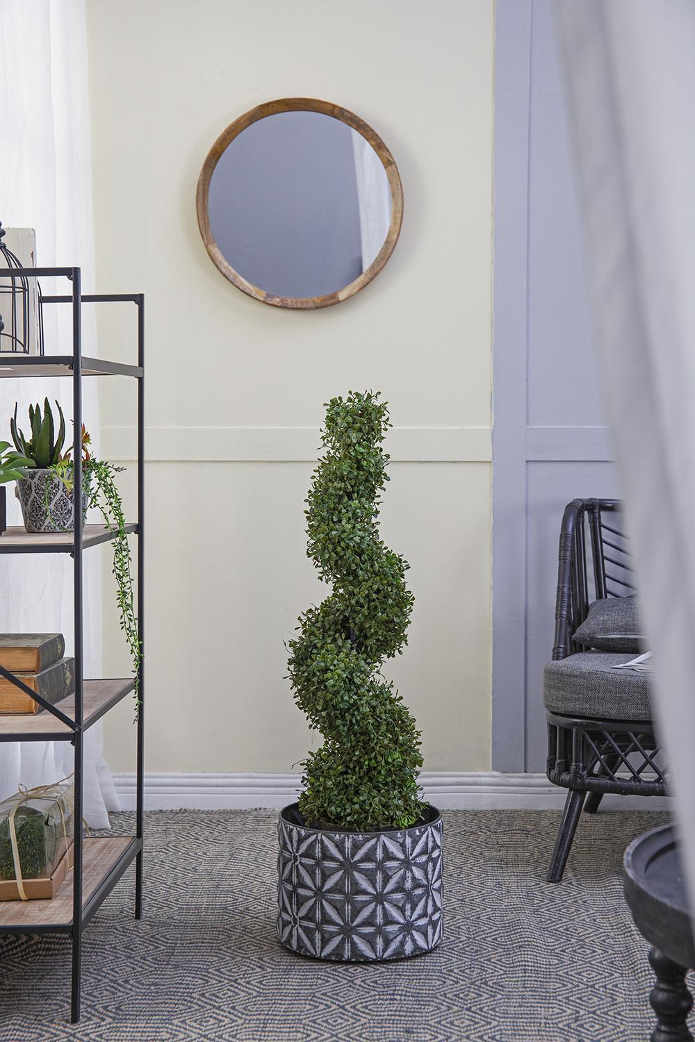 7.5x7.5x35' 3 Foot Tall Artificial Spiral Boxwood Tree Media 6