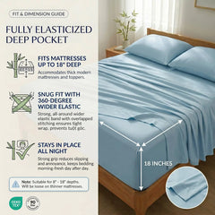Bamboo Sheet Set Organic Bamboo & Oeko-Tex Certified Soft Sleep Comfort perspective