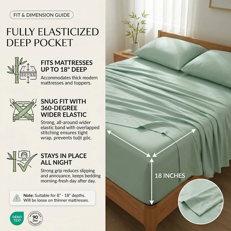 Bamboo Sheet Set Organic Bamboo & Oeko-Tex Certified Soft Sleep Comfort