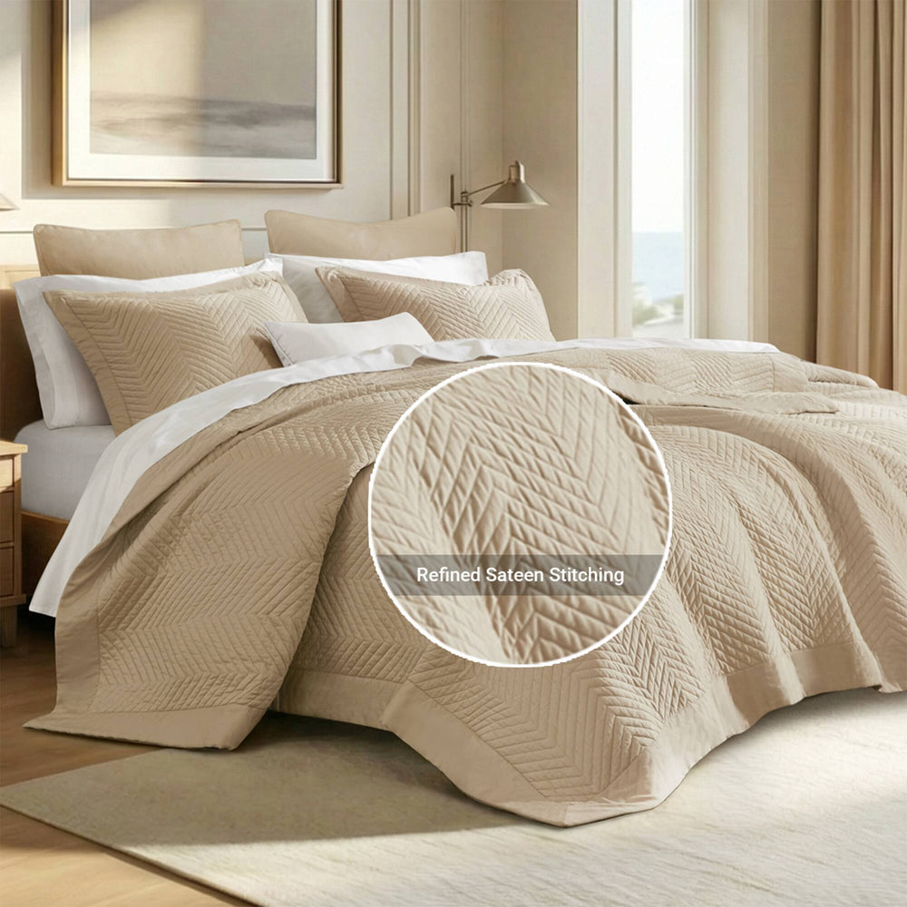 Full/Queen 3 Piece Cotton Quilt Set Linen Media 11