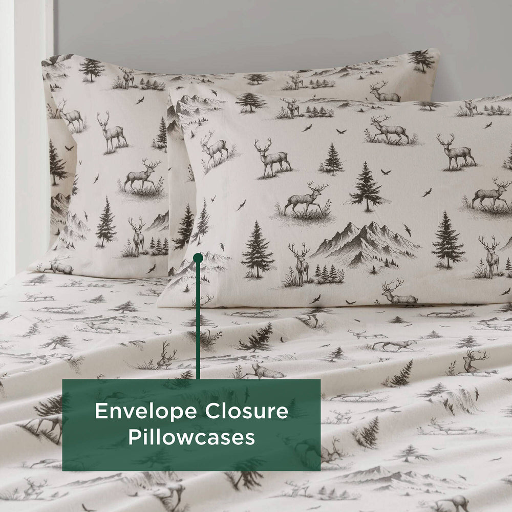 4 PCS King Sheet Set Gray Deer Toile Media 5