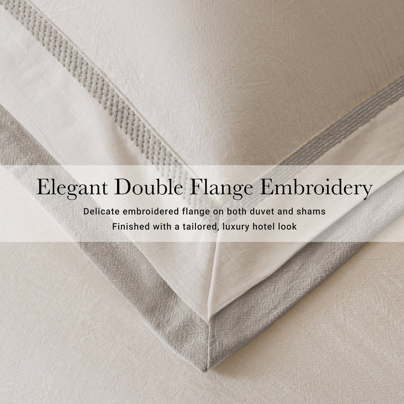 3 Pieces Full/Queen Duvet Cover Set,White+Gray